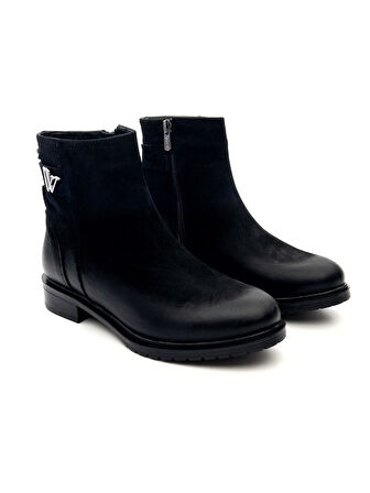 Venüs 20745K Kadın Hakiki Deri Tokalı Kısa Fermuarlı Bot