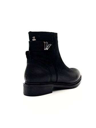 Venüs 20745K Kadın Hakiki Deri Tokalı Kısa Fermuarlı Bot