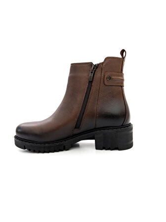 Venüs 1950811K Kadın Hakiki Deri Kalın Taban Fermuarlı Kısa Bot