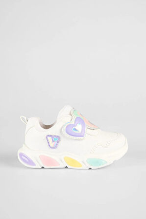 Vicco Lovely Kız Çocuk Işıklı Kalp Cırtlı Günlük Spor Ayakkabı 346.25K.234