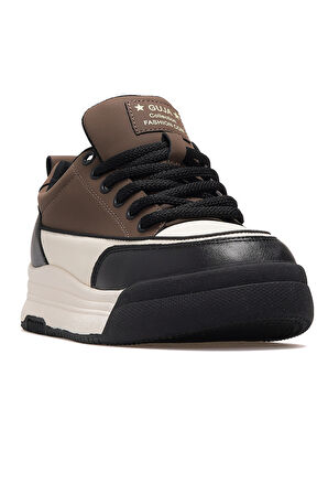 Guja 25K301 Kadın Hakiki Deri Parçalı Bağcıklı Sneaker Ayakkabı