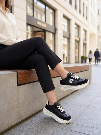 Guja 318-4 Kadın Kalın Taban Bağcıklı Sneaker Ayakkabı