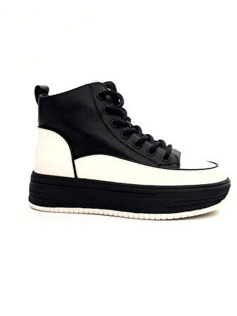 Guja 25K335 Kadın Hakiki Deri Parçalı Kısa Boyunlu Sneaker Bot