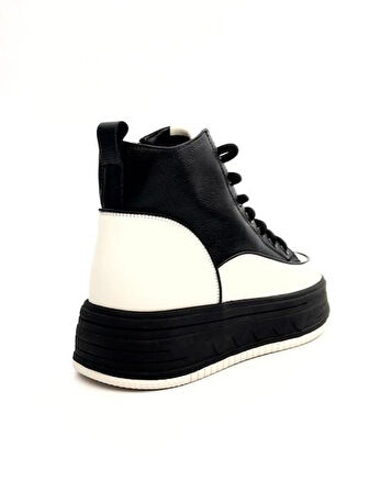 Guja 25K335 Kadın Hakiki Deri Parçalı Kısa Boyunlu Sneaker Bot