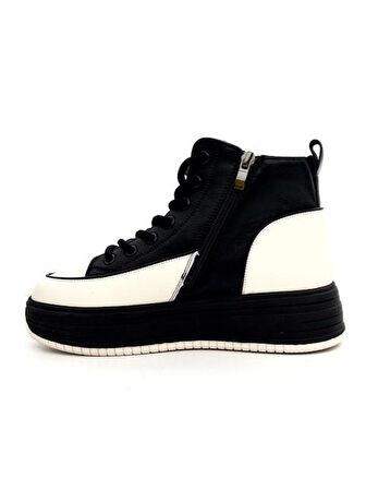 Guja 25K335 Kadın Hakiki Deri Parçalı Kısa Boyunlu Sneaker Bot