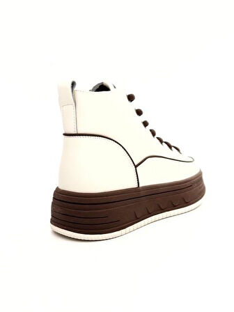 Guja 25K335 Kadın Hakiki Deri Parçalı Kısa Boyunlu Sneaker Bot