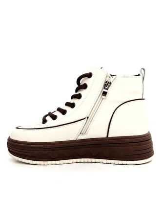 Guja 25K335 Kadın Hakiki Deri Parçalı Kısa Boyunlu Sneaker Bot