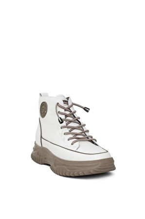 Guja 25K310-13 Kadın Hakiki Deri Lastik Bağ Fermuarlı Kısa Spor Bot