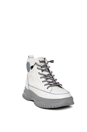 Guja 25K310-13 Kadın Hakiki Deri Lastik Bağ Fermuarlı Kısa Spor Bot