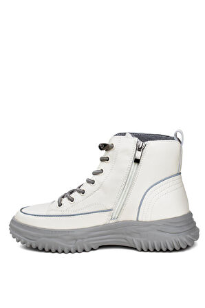 Guja 25K310-13 Kadın Hakiki Deri Lastik Bağ Fermuarlı Kısa Spor Bot