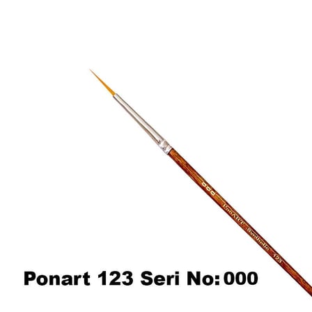 ponart 123 seri sentetik yuvarlak uçlu fırça no 3/0
