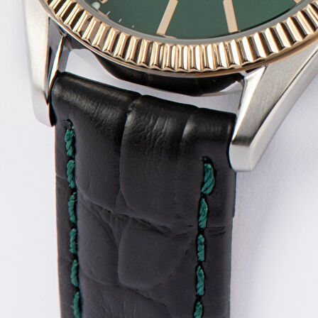 Jacques Lemans JL.50-4W Quartz Deri Siyah Yeşil Kadran 10 ATM 34 mm Kadın Kol Saati