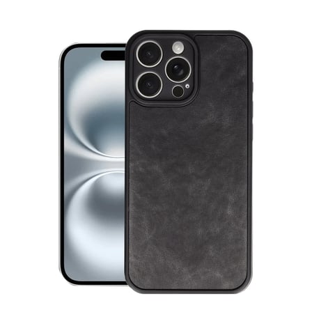 Apple iPhone 16 Pro Max Kılıf Aras Deri Kapak - Siyah