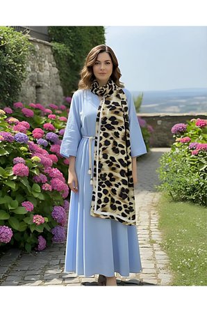 Yılan Desen / Cupra Saten Aksesuar Şal Atkı Estascraf 180x70cm