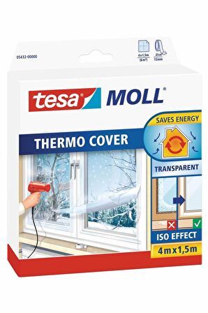 tesamoll® Pencere İzolasyon Yalıtım Filmi Termo Kılıf, Şeffaf, 4m x 1.5m