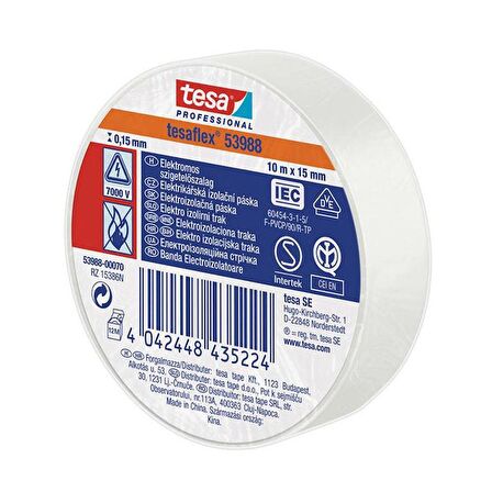 Tesa Elektrik Izolasyon Bandı Beyaz 10 M x 15 MM 53988-00065-00