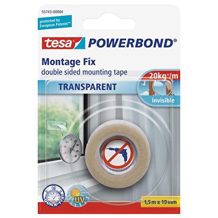 Tesa Montaj Bandı Köpük Powerbond Şeffaf 1,5x19 55743-00004-03