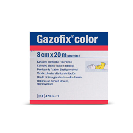 Gazofix Color 8cm x20m LF Bsn Fiksasyon Bandajı Sarı