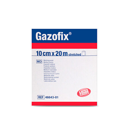 Gazofix 10cm x20m LF Bsn Fiksasyon Bandajı Ten