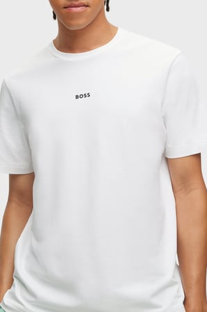 Boss Pamuklu Relaxed Fit Bisiklet Yaka T Shirt Erkek T SHİRT 50473278 100 BEYAZ