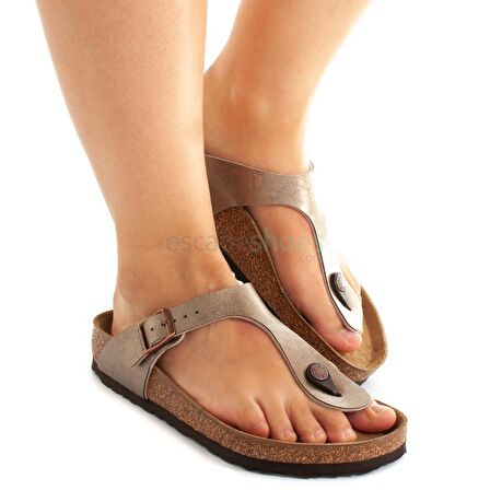 BRONZ Kadın Terlik 1016144 Birkenstock Gızeh Bf Gr