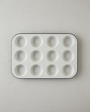 Dr. Oetker Exclusive Seramik Muffin Kek Kalıbı 26,5x38,5 Cm Gri