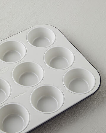 Dr. Oetker Exclusive Seramik Muffin Kek Kalıbı 26,5x38,5 Cm Gri