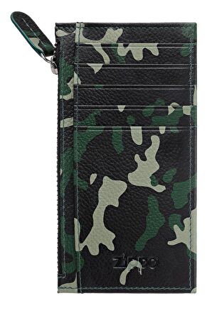 Zippo Card Holder with Zipper Camo Green