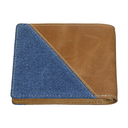 Zippo Mens Wallet Denim Blue Tan