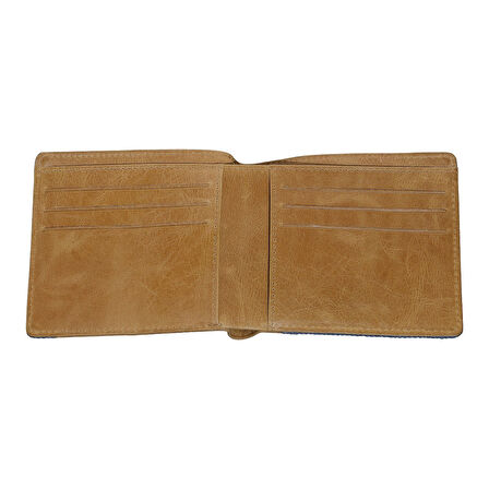 Zippo Mens Wallet Denim Blue Tan