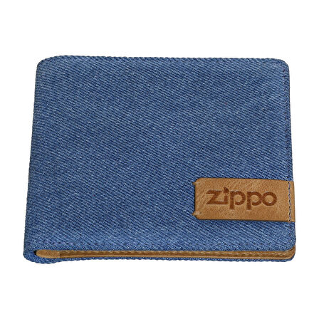 Zippo Mens Wallet Denim Blue Tan