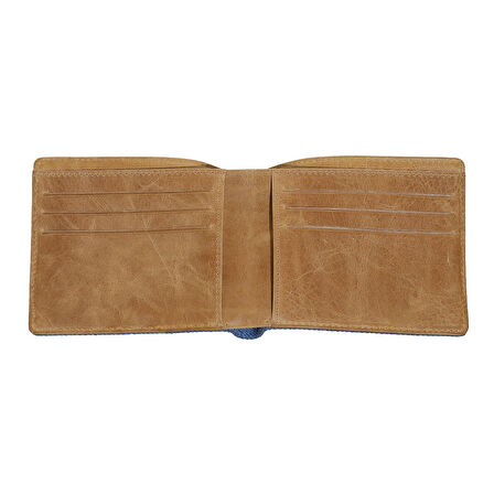 Zippo Mens Wallet Denim Blue Tan