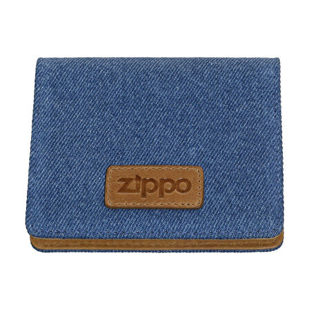 Zippo Card Case Denim Blue Tan