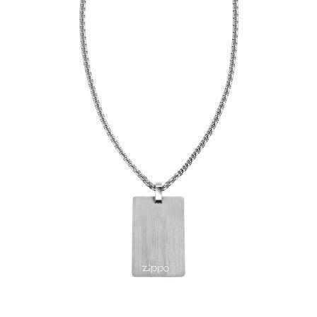 Zippo Stainless Steel Hammered Pendant 60Cm