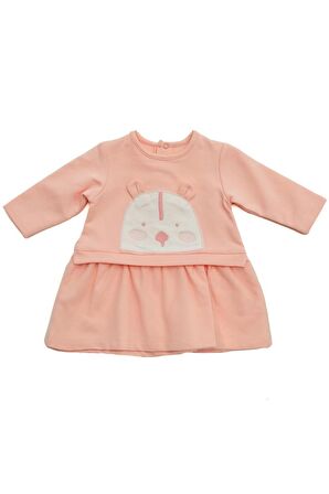 Andywawa Kız Bebek Tavşan Kabartmalı Pembe Elbise AC22373