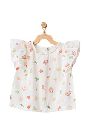 Andywawa Kız Bebek Ekru Desenli  Alt Üst Takım AC21526R