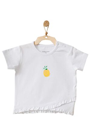 Andywawa Kız Bebek Ananas Desenli Alt Üst Sarı Şort Takım AC21633R