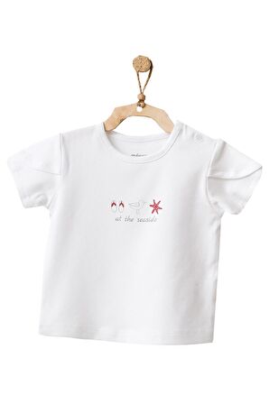 Andywawa Kız Bebek Kırmızı Çizgili Alt Üst Şort Takım AC21670R