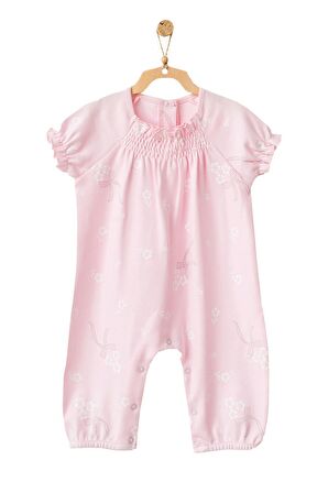 Andywawa Kız Bebek Çiçek Desenli Pembe Tulum AC21794R