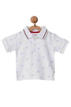 Andywawa Erkek Bebek Polo Yaka Gemi Çapası Motifli Alt Üst Takım AC22644