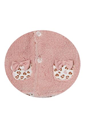 Andywawa Kız Bebek Leopar Desenli Pembe Yumuşak Mont AC22078Rep