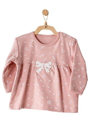 Andywawa Kız Bebek Fiyonk Detaylı Pembe Alt Üst Bebek Takım AC23066