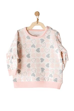 Andywawa Kız Bebek Kalp Temalı Pembe Alt Üst Bebek Takım Ac23250