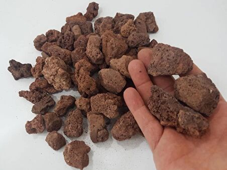 Pomza 2 KG 2-3 cm Kırmızı Pomza Tarım Pomzası Pomza Taşı Lav Taşı Cüruf Madeni Pomza Ponza