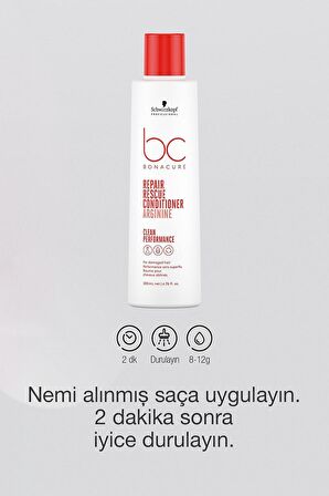 Schwarzkopf BC Bonacure Repair Rescue Onarıcı Yıpranmış Saçlar İçin Saç Kremi 200 ml