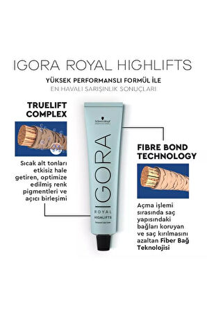 Schwarzkopf Igora Royal Highlifts Saç Boyası 60 Ml 12-19 Çok Açık Sarı Sandre Viyole