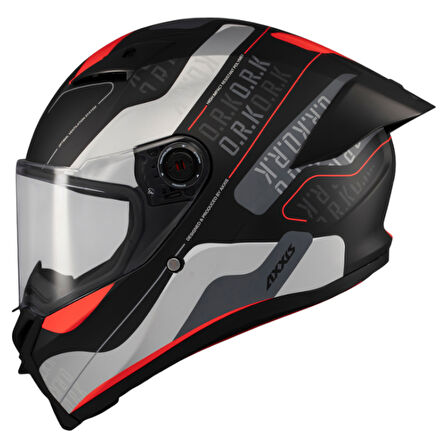 Axxis Kapalı Kask Fenix Ork B5 Mat Siyah-Kırmızı