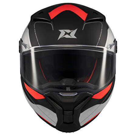 Axxis Kapalı Kask Fenix Ork B5 Mat Siyah-Kırmızı