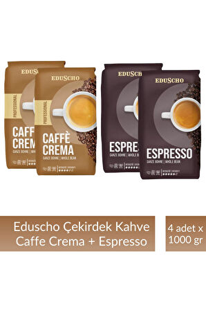Tchibo Eduscho Espresso + Crema Professional Çekirdek Kahve 1 kg x 4 Adet 
