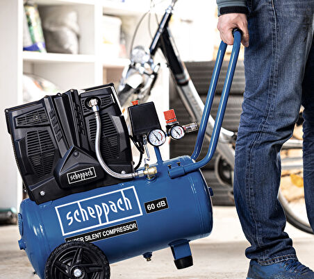 Scheppach HC25si Sessiz Kompresör 1100 W 8 Bar 24 Lt - 5906140901